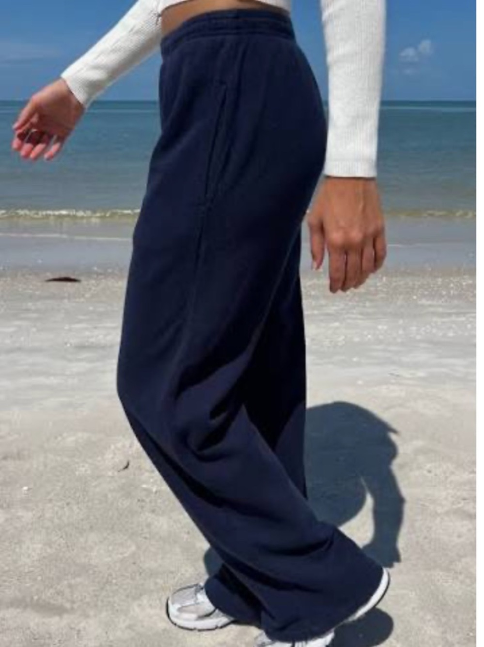 BRANDY MELVILLE JOHN GALT California Waffle Sweatpants/ Lounge Pants in Navy